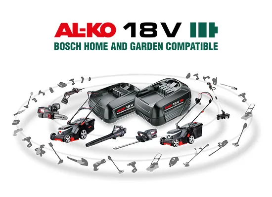 Akku Gartengeräte | AL-KO 18 V Bosch Home & Garden compatible Akkus